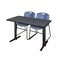 Cain Rectangle Tables > Training Tables > Cain Training Table & Chair Sets, 48 W, 24 L, 29 H, Grey MTRCT4824GY44BE - alternate 1